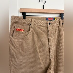 Empyre Khaki Corduroy Loose Fit Skate Pants Size 40 Streetwear Embroidered NWT